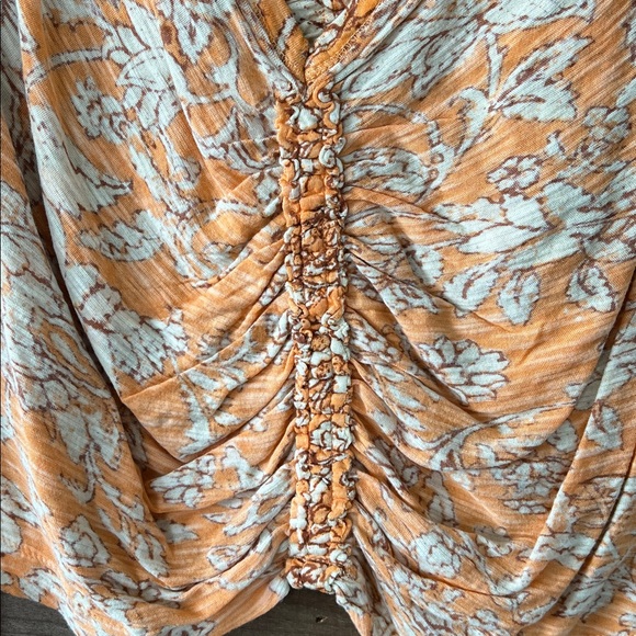 NWT Free People Women's Say The Word Cropped Top Blood Orange Combo Size Large - Picture 5 of 9
